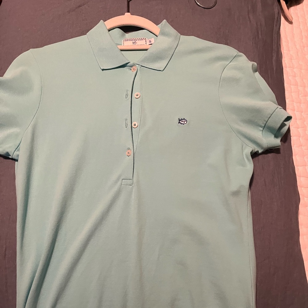 EUC southern tide aqua polo. Size small